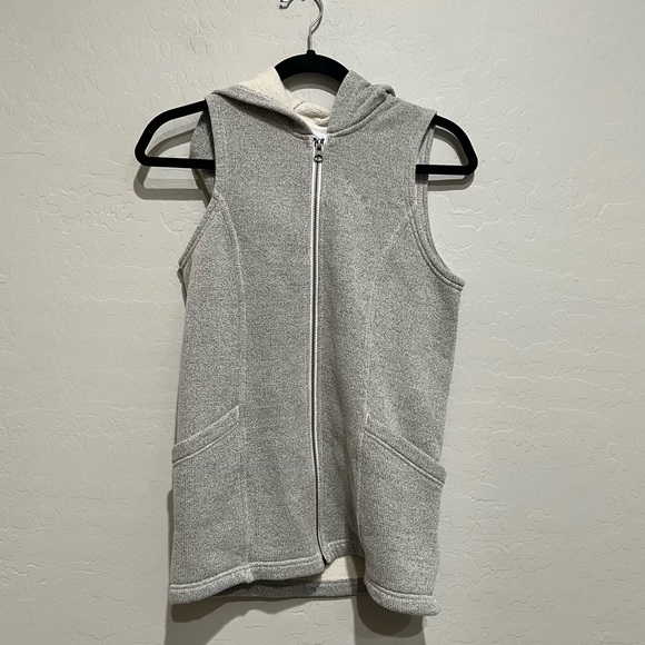 Columbia Country Air Full zip Hooded Sweater Vest in Gray/White, Size XS - Picture 1 of 7